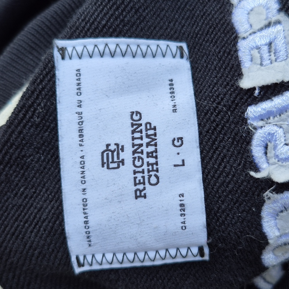 Reigning Champ Canada Solid Black Embroidered Cot… - image 7
